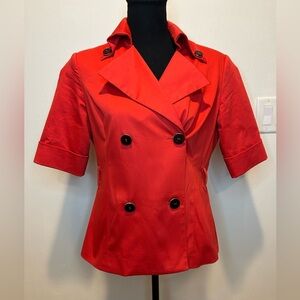 New York & Company Red Quarter Sleeve Coat - Size 6